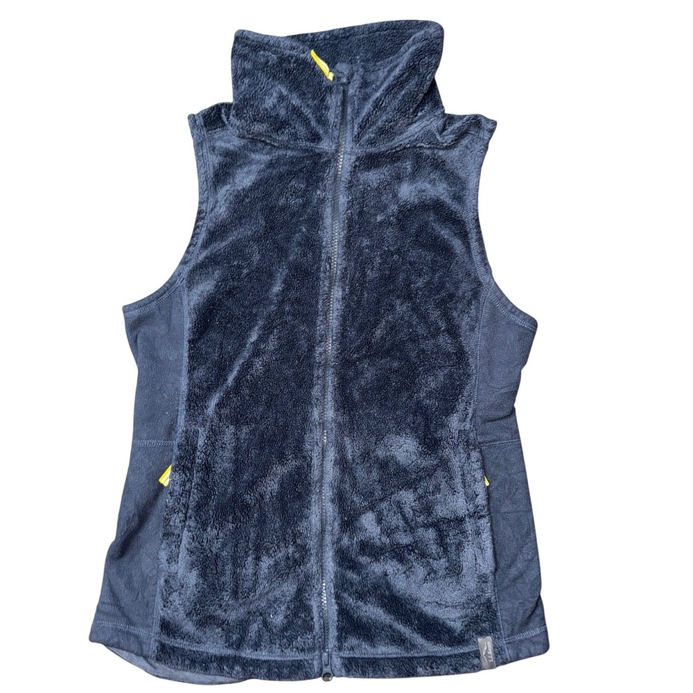 LL Bean Womens XS Navy Blue High Pile Fleece Full Zip Vest 506187